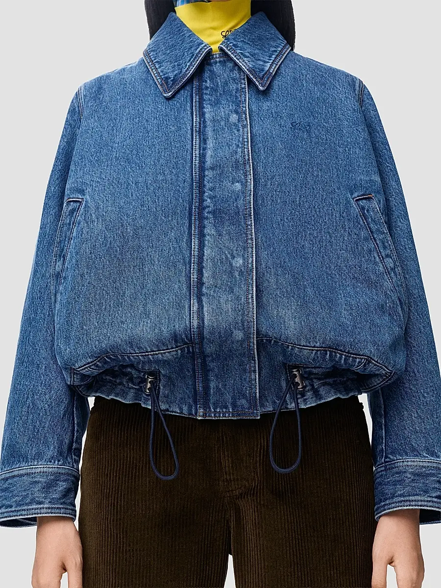 Loewe Women's Drawstring Washed-Denim Drawstring Jacket | Thumbnail 5