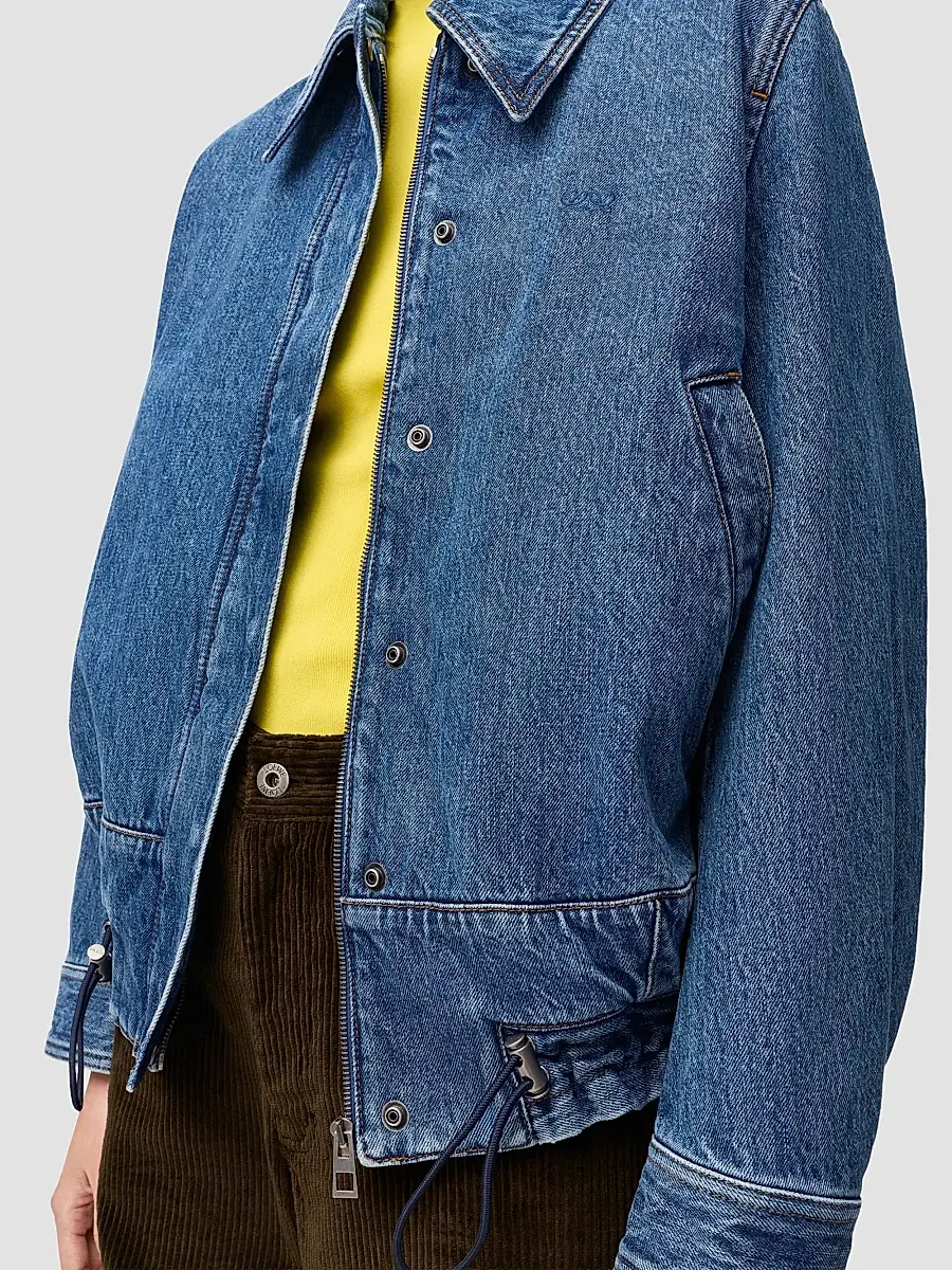 Loewe Women's Drawstring Washed-Denim Drawstring Jacket | Thumbnail 6