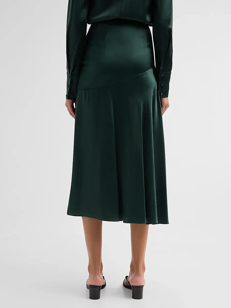 Adam Lippes Women's Tess Silk Charmeuse Midi Skirt | Thumbnail 3 Adam Lippes Women's Tess Silk Charmeuse Midi Skirt | Thumbnail 3