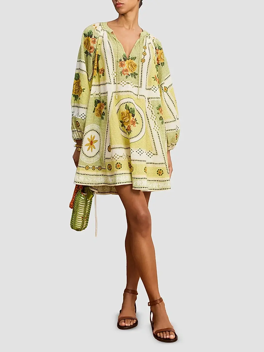 ALÉMAIS Women's Dixie Printed Mini Dress | Thumbnail 2