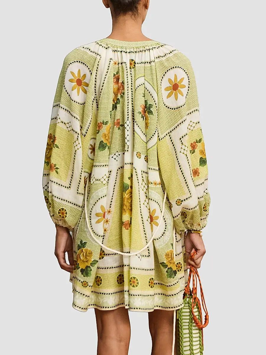 ALÉMAIS Women's Dixie Printed Mini Dress | Thumbnail 3