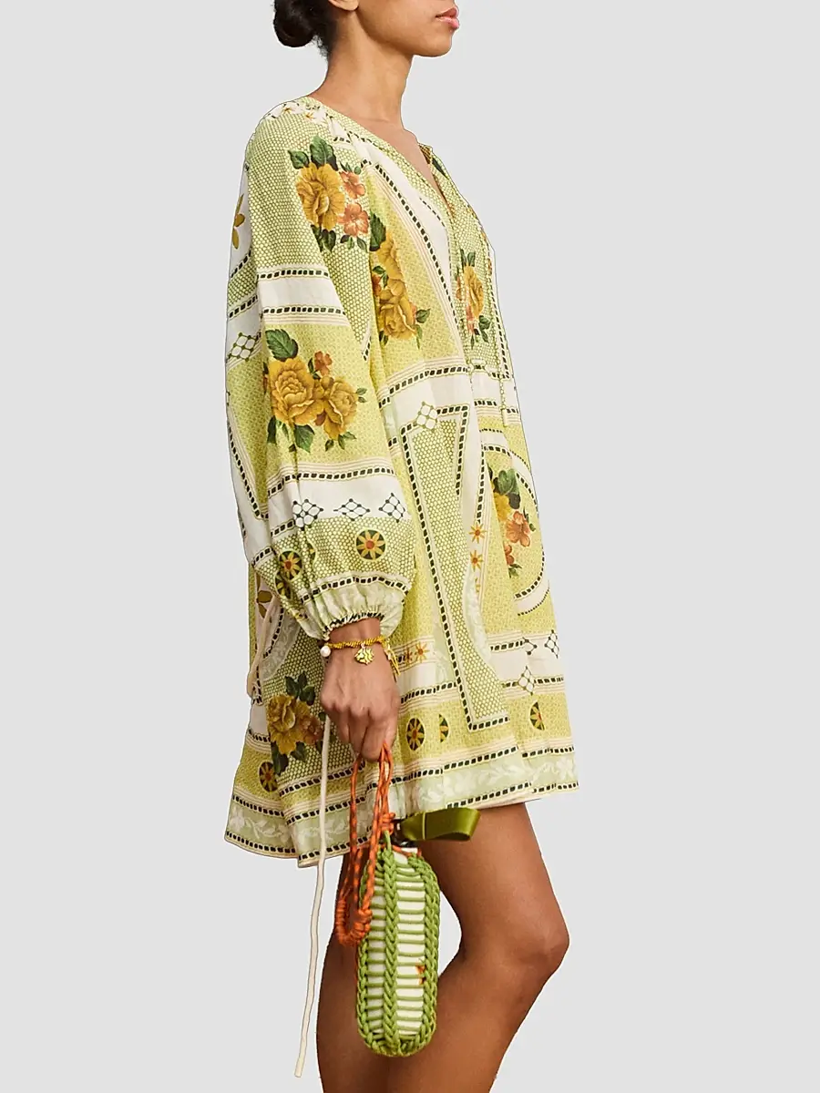 ALÉMAIS Women's Dixie Printed Mini Dress | Thumbnail 6