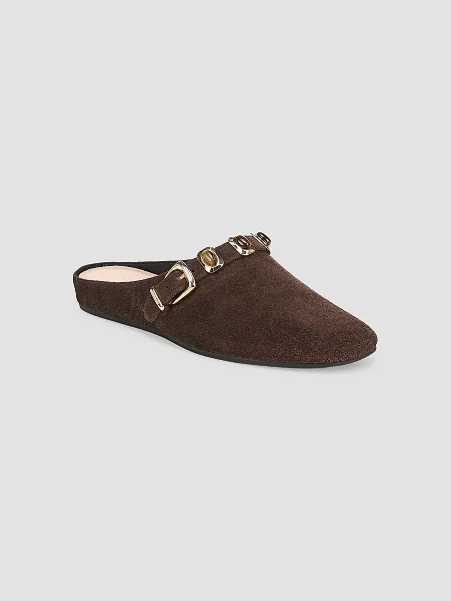 Veronica Beard Women's Narcisa Suede Mule Clogs | Thumbnail 2 Veronica Beard Women's Narcisa Suede Mule Clogs | Thumbnail 2