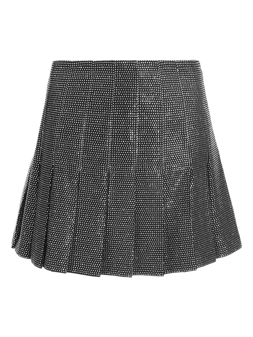 Alice + Olivia Women's Carter Embellished Pleated Mini Skirt