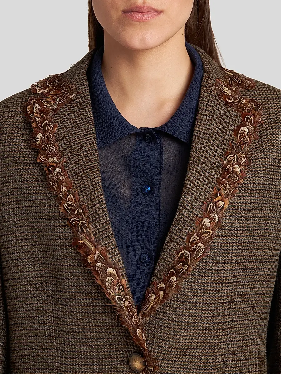 Etro Women's Feather-Trimmed Wool Blazer | Thumbnail 5
