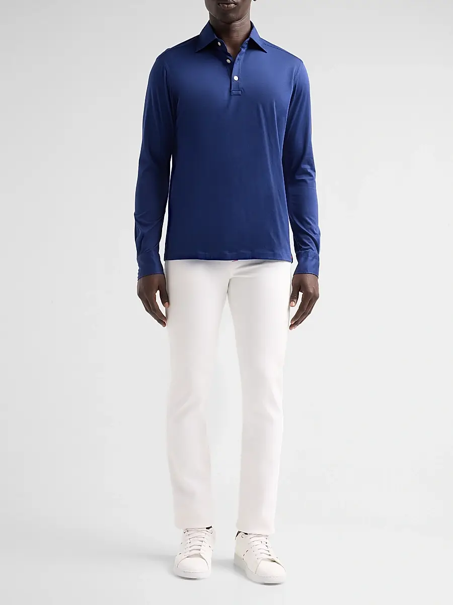 Kiton Men's Cotton Piqué Polo Shirt | Thumbnail 2 Kiton Men's Cotton Piqué Polo Shirt | Thumbnail 2