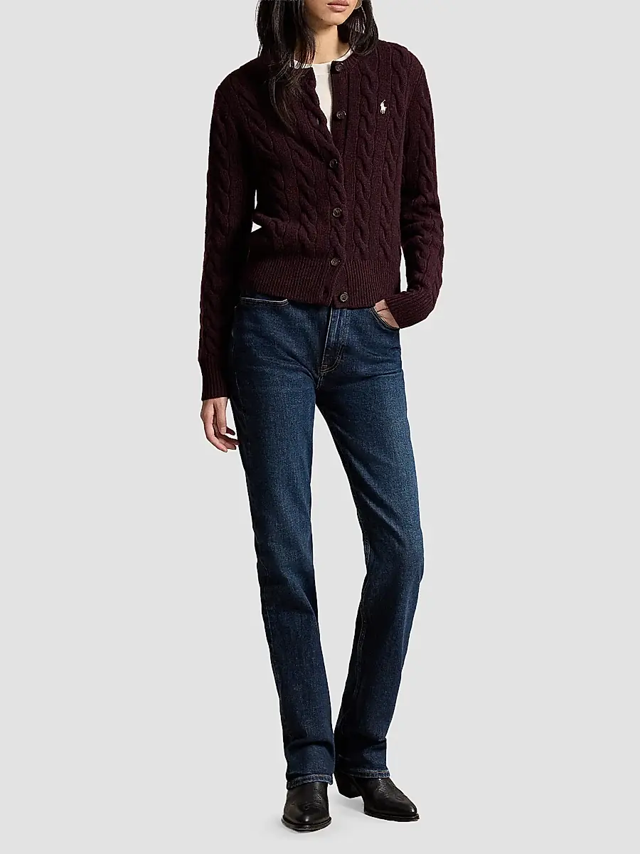 Polo Ralph Lauren Women's Cable-Knit Wool-Cashmere Cardigan | Thumbnail 2
