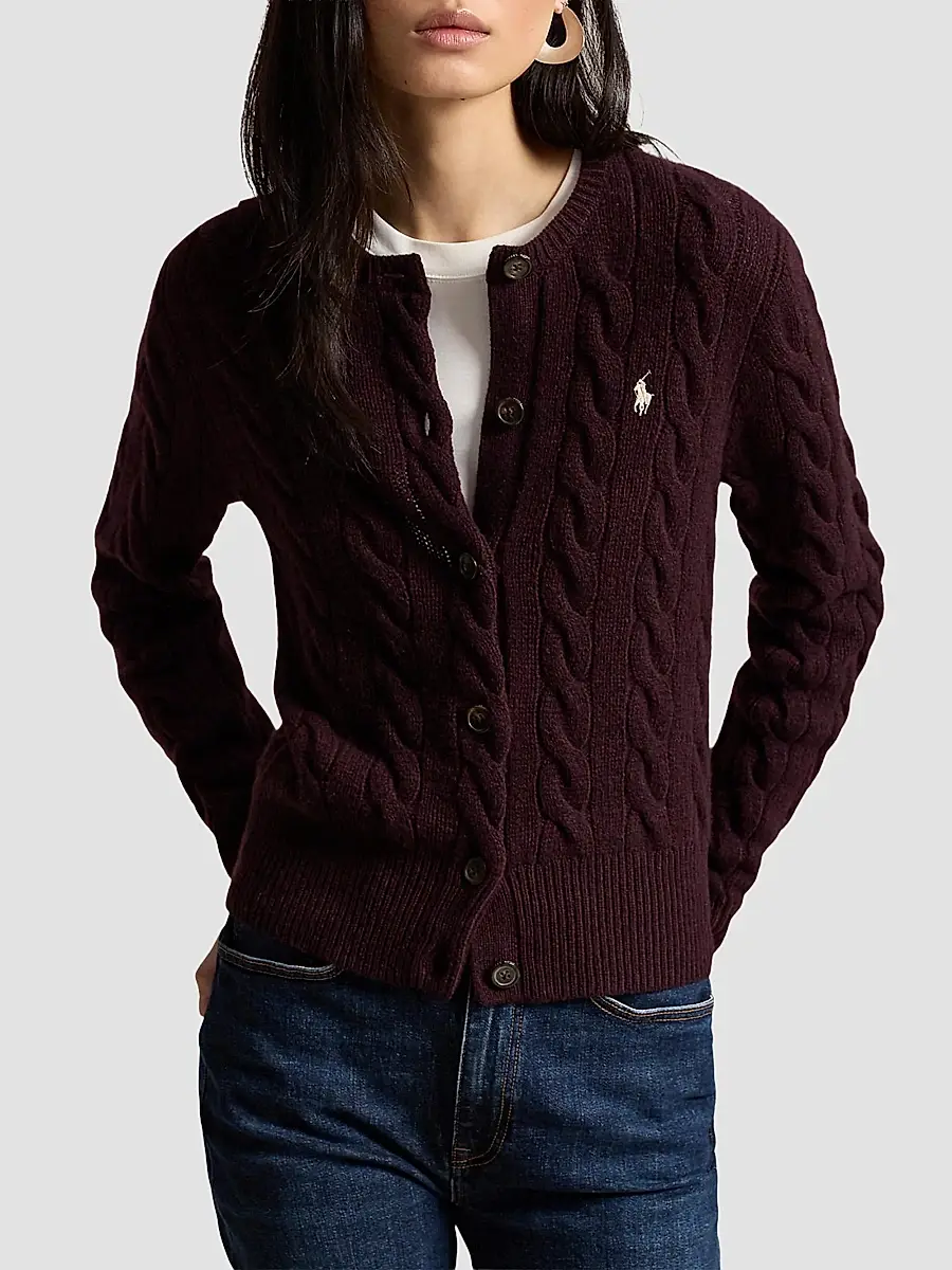 Polo Ralph Lauren Women's Cable-Knit Wool-Cashmere Cardigan | Thumbnail 4