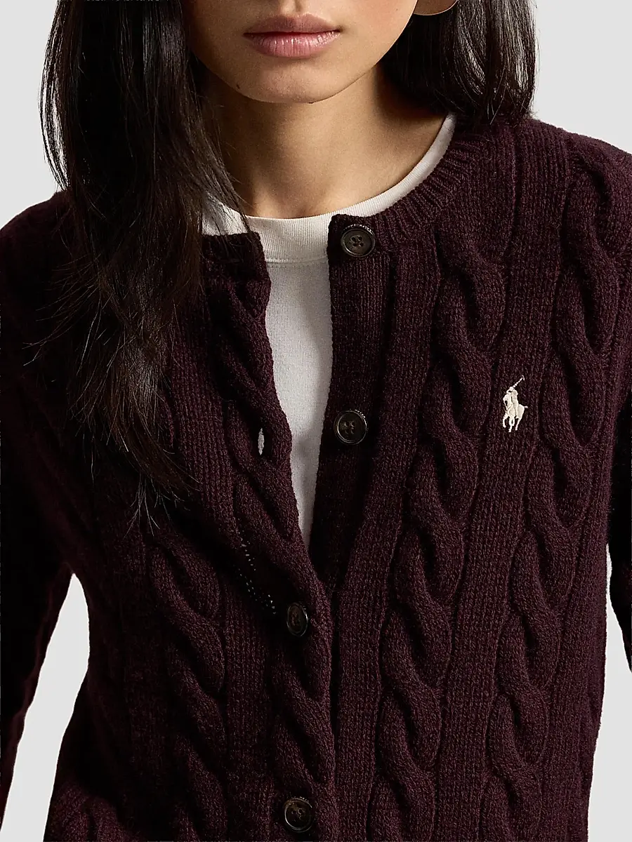 Polo Ralph Lauren Women's Cable-Knit Wool-Cashmere Cardigan | Thumbnail 5