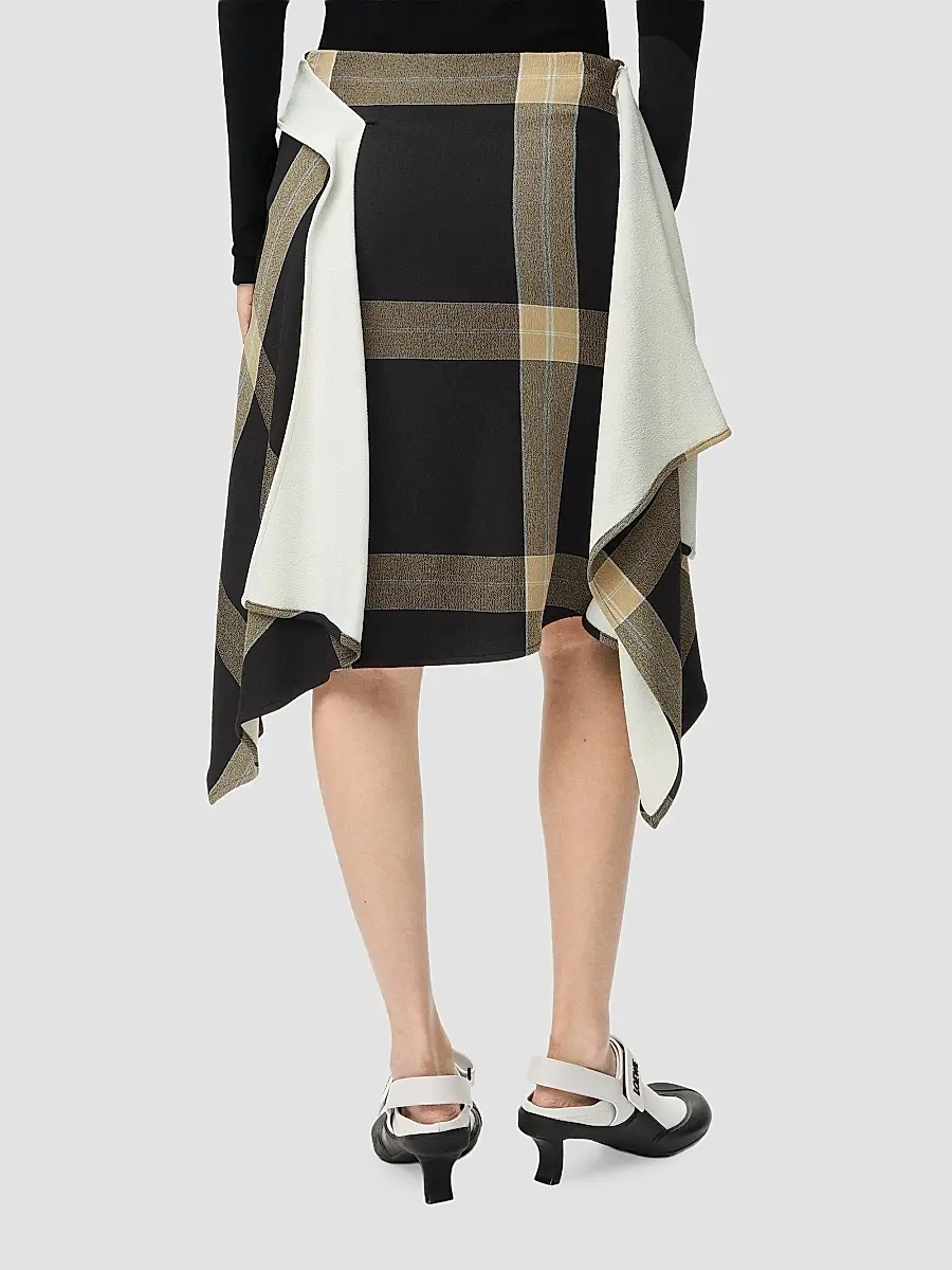 Loewe Women's Plaid Asymmetric Knee-Length Skirt | Thumbnail 3