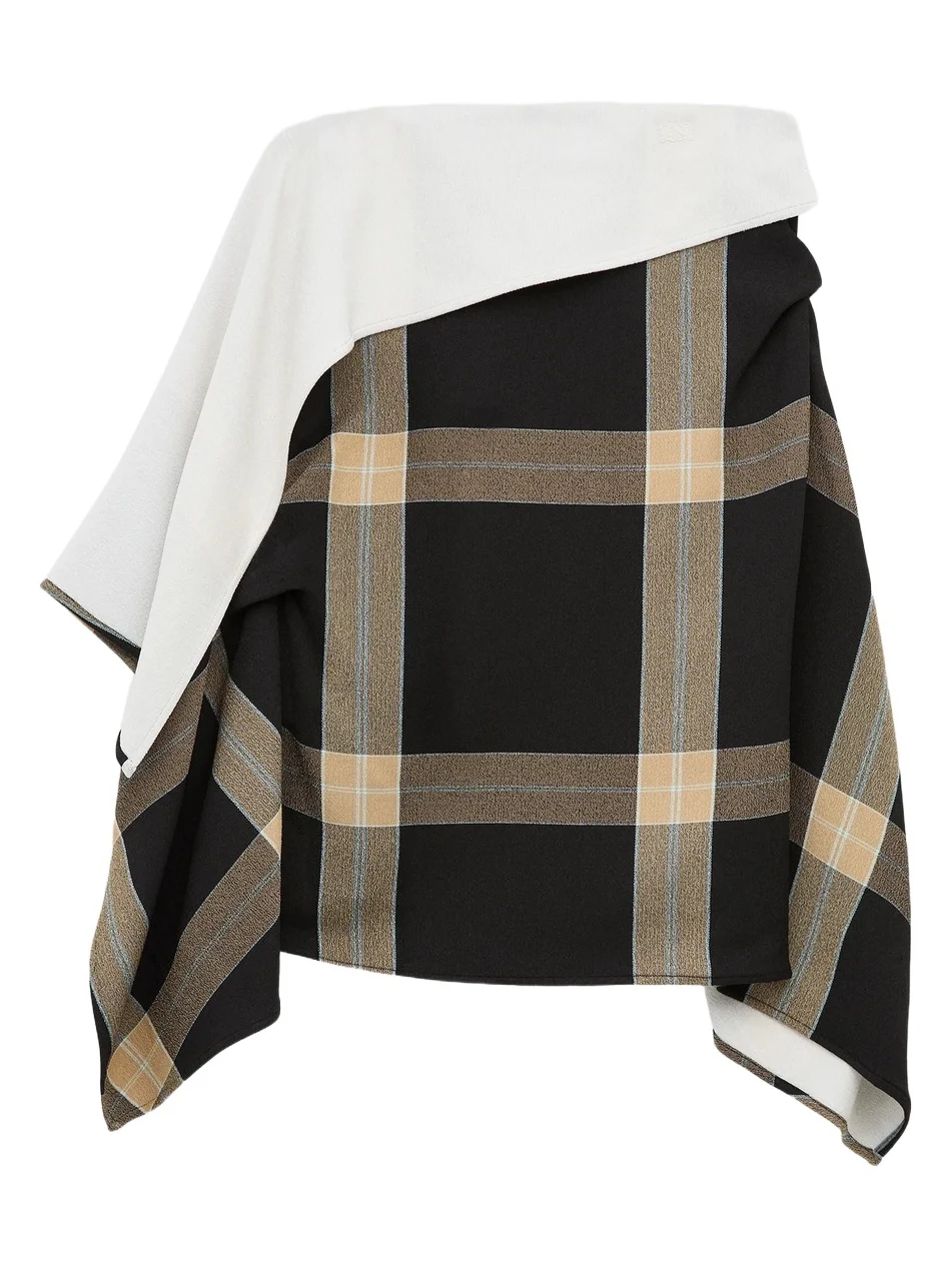Loewe Women's Plaid Asymmetric Knee-Length Skirt