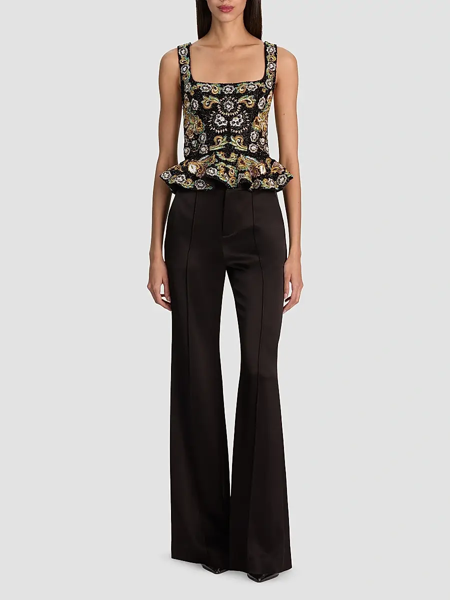 Alice + Olivia Women's Lilianna Embellished Peplum Corset Top | Thumbnail 2 Alice + Olivia Women's Lilianna Embellished Peplum Corset Top | Thumbnail 2