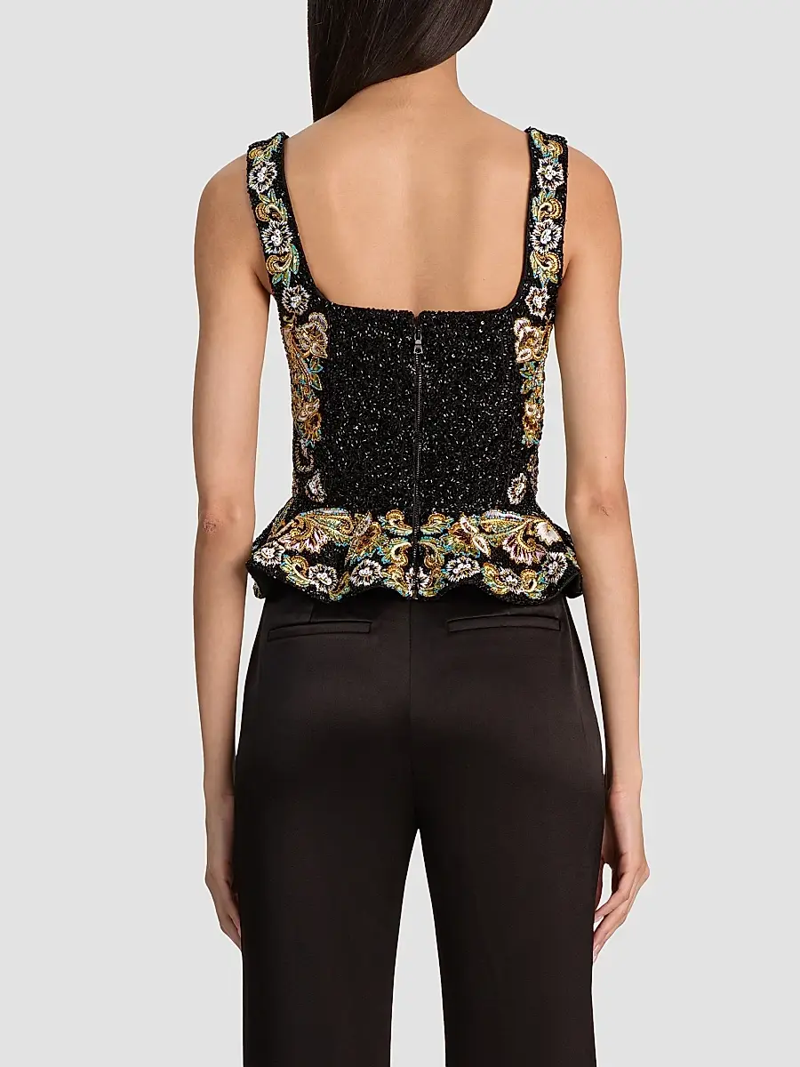 Alice + Olivia Women's Lilianna Embellished Peplum Corset Top | Thumbnail 3 Alice + Olivia Women's Lilianna Embellished Peplum Corset Top | Thumbnail 3