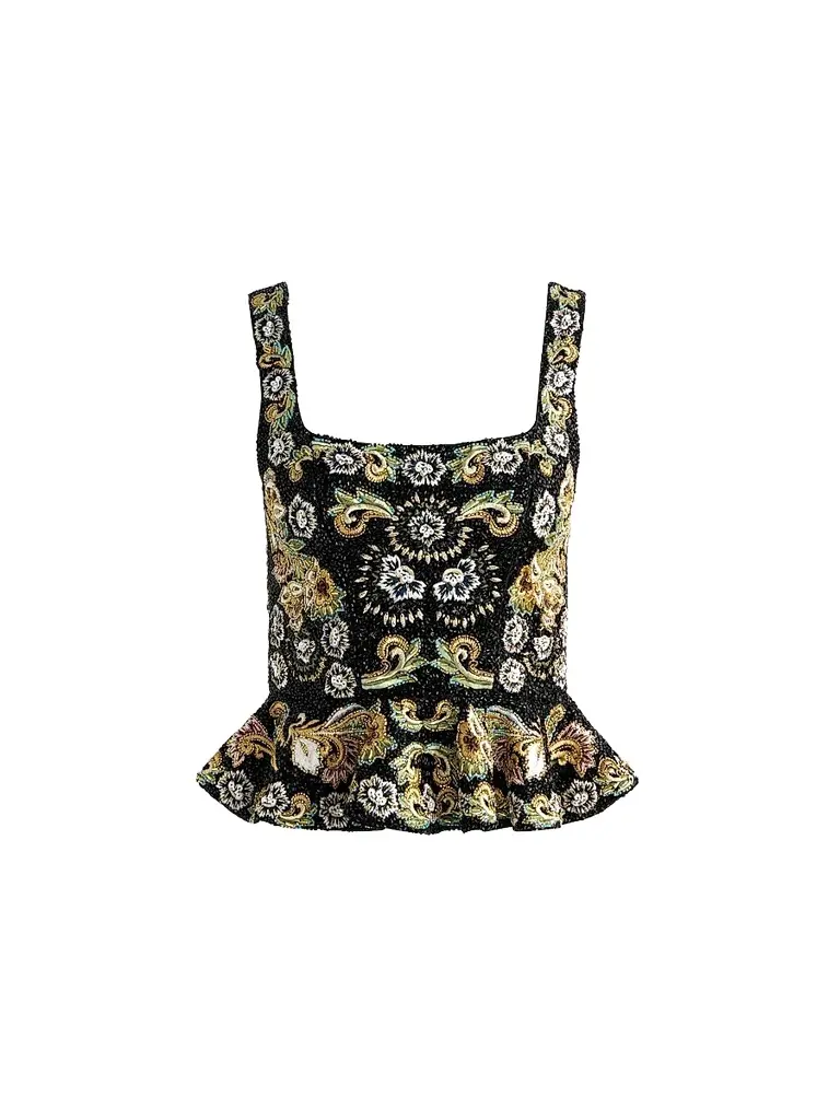 Alice + Olivia Women's Lilianna Embellished Peplum Corset Top