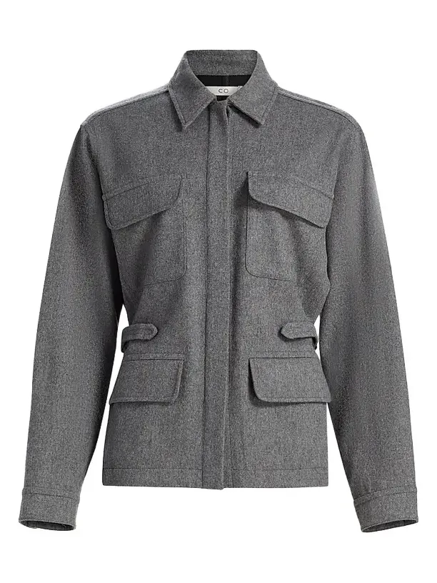 Women's Workwear Wool-Cashmere Shirt Jacket