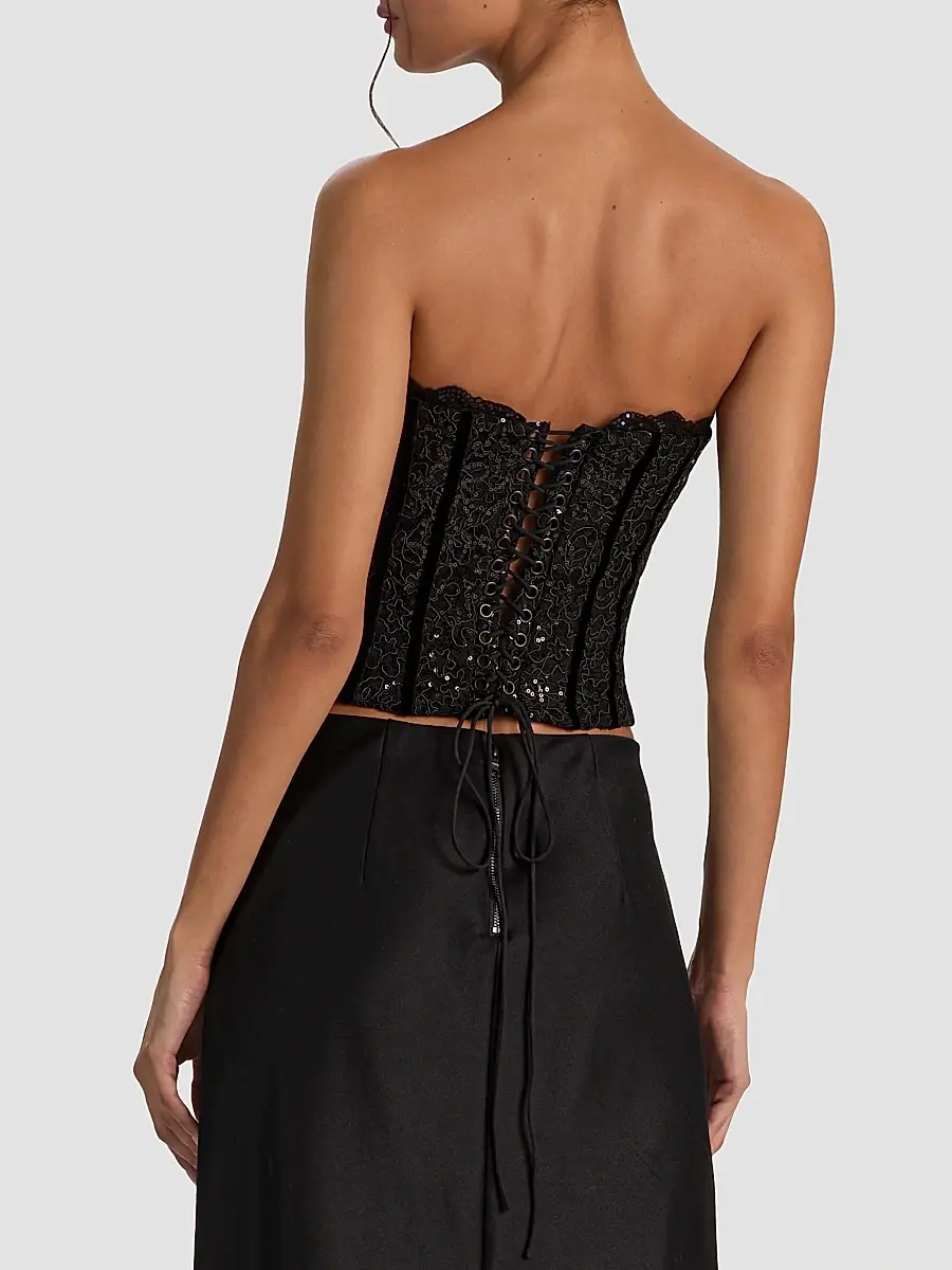 Alice + Olivia Women's Cosette Sequined Strapless Corset | Thumbnail 3 Alice + Olivia Women's Cosette Sequined Strapless Corset | Thumbnail 3