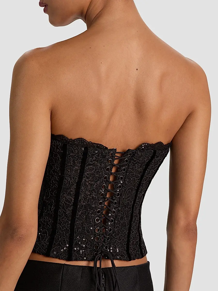 Alice + Olivia Women's Cosette Sequined Strapless Corset | Thumbnail 5 Alice + Olivia Women's Cosette Sequined Strapless Corset | Thumbnail 5