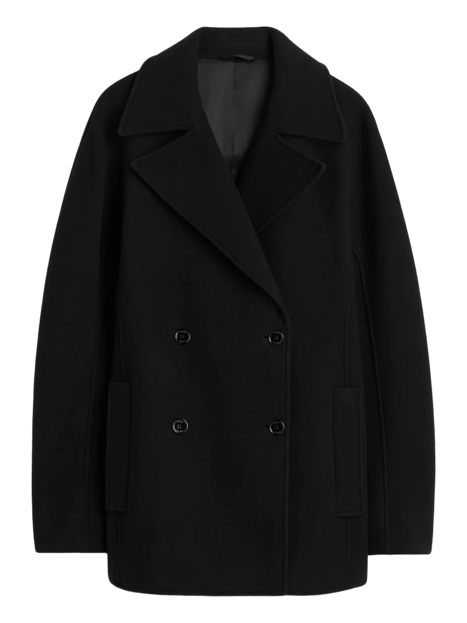 Women's Rounded Double-Breasted Peacoat