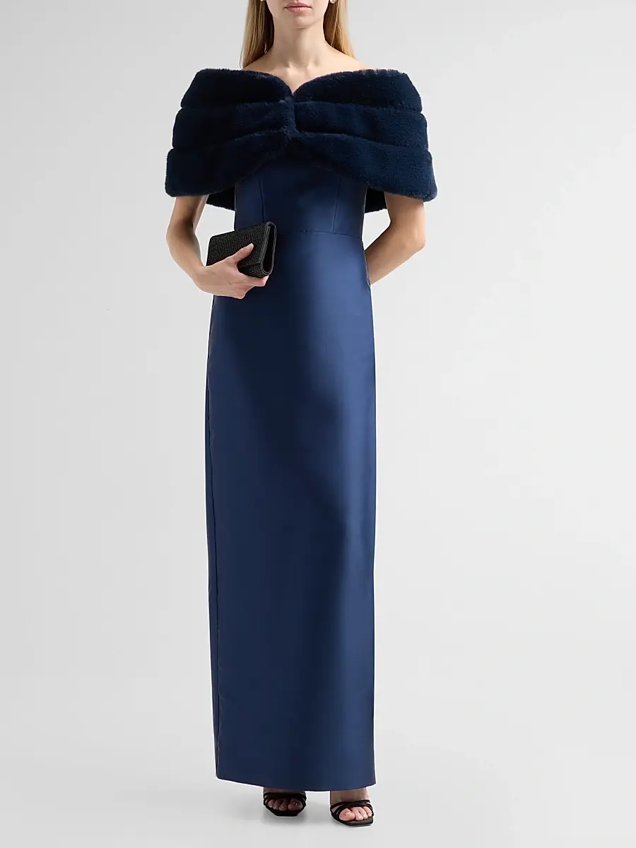THEIA Women's Sierra Faux Fur Shawl | Thumbnail 2 THEIA Women's Sierra Faux Fur Shawl | Thumbnail 2