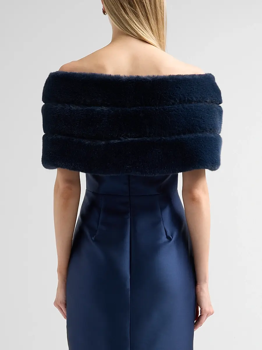 THEIA Women's Sierra Faux Fur Shawl | Thumbnail 3 THEIA Women's Sierra Faux Fur Shawl | Thumbnail 3