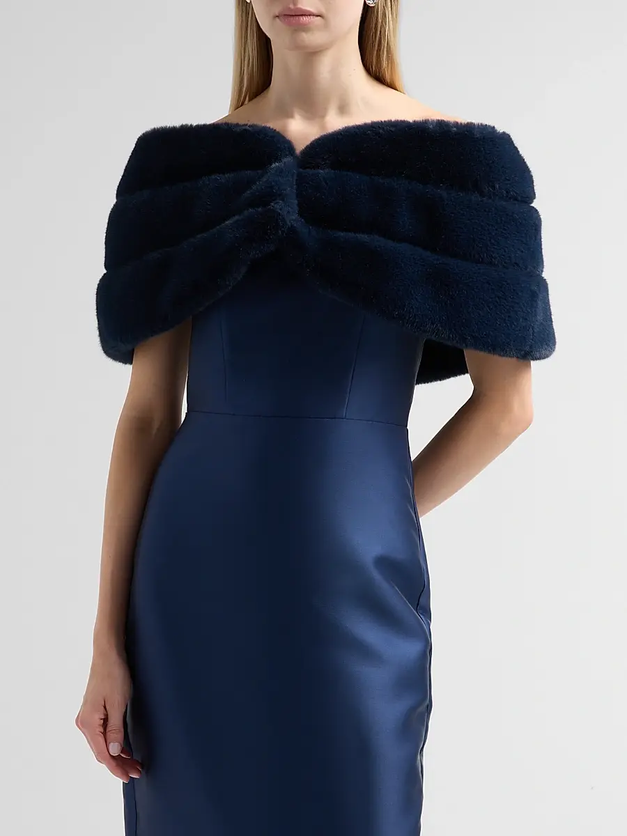 THEIA Women's Sierra Faux Fur Shawl | Thumbnail 4 THEIA Women's Sierra Faux Fur Shawl | Thumbnail 4