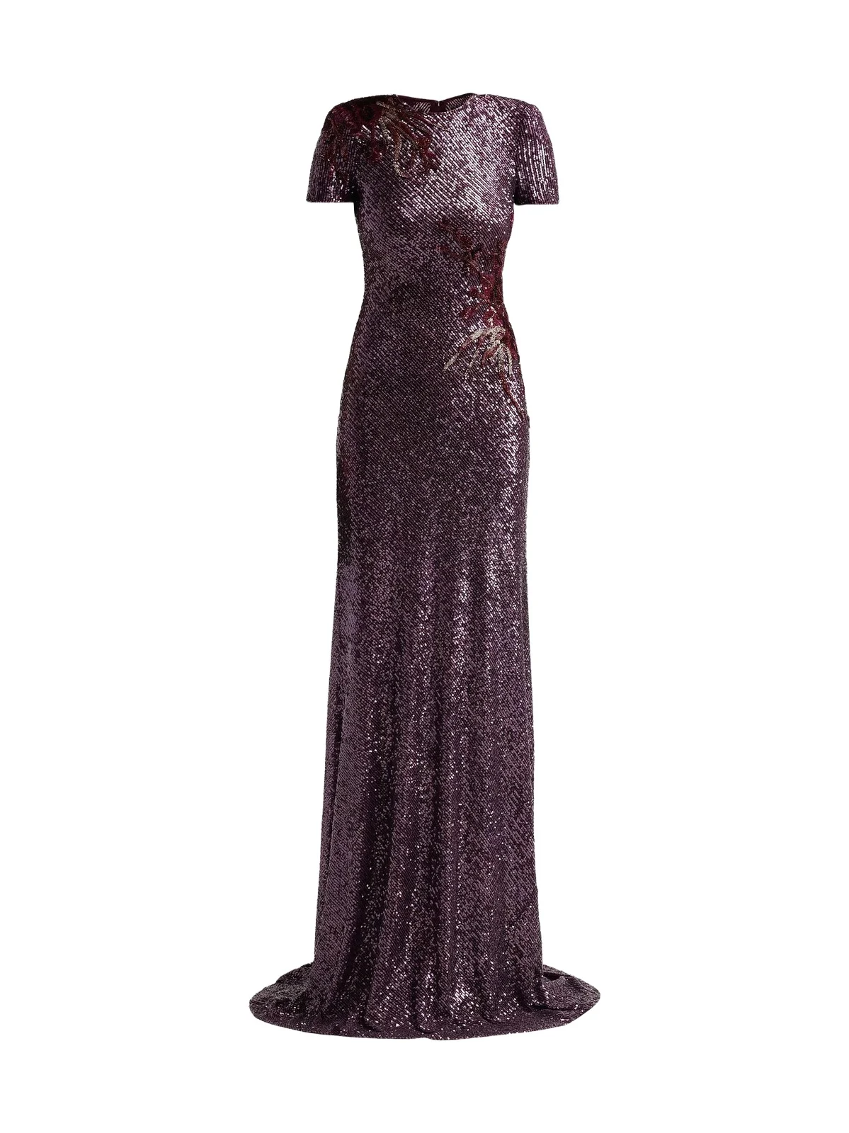 Women's Sequined Beaded Flower A-Line Gown Women's Sequined Beaded Flower A-Line Gown