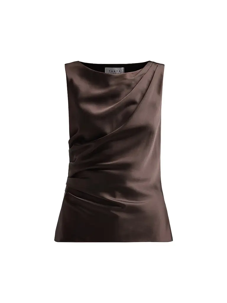 TANYA TAYLOR Women's Sasha Draped Satin Top