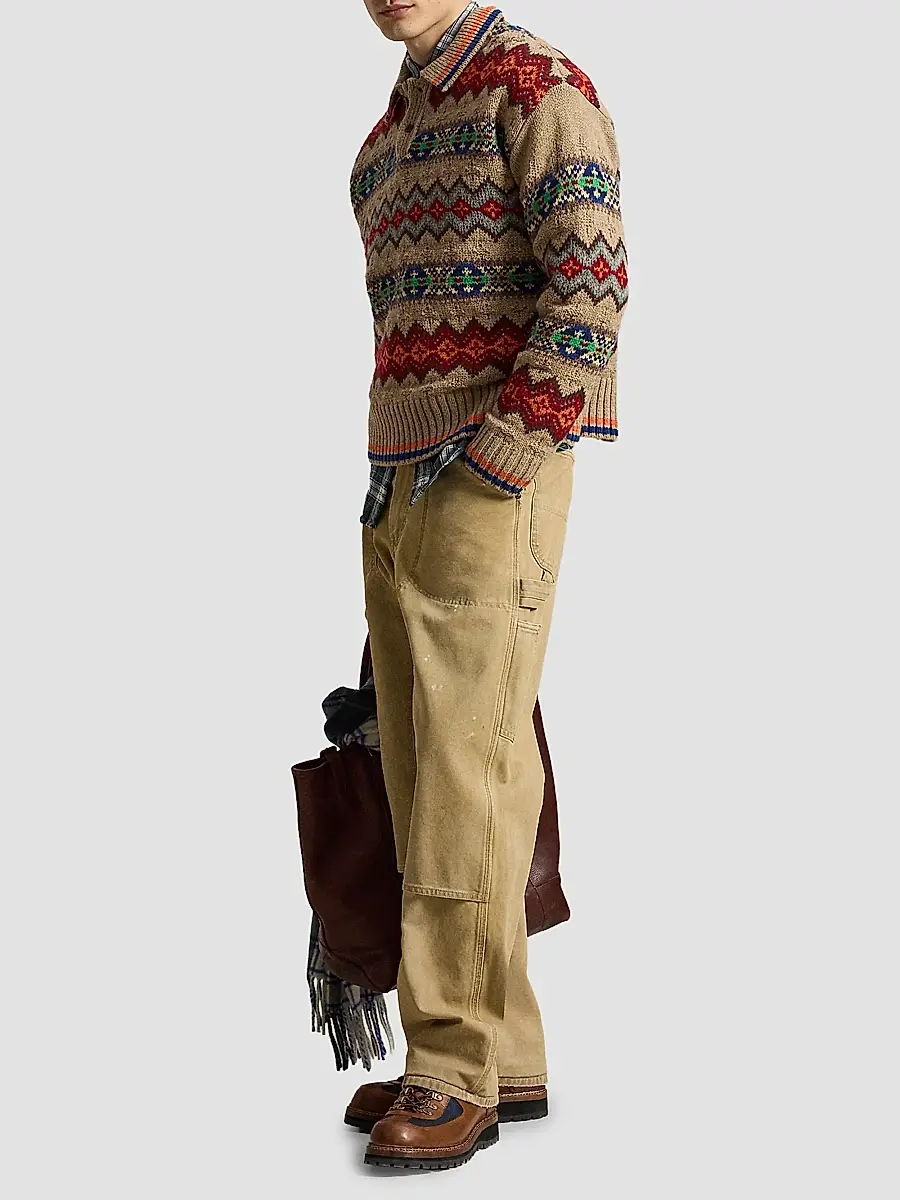 Polo Ralph Lauren Men's Fair Isle Wool-Blend Polo-Collar Sweater | Thumbnail 2 Polo Ralph Lauren Men's Fair Isle Wool-Blend Polo-Collar Sweater | Thumbnail 2