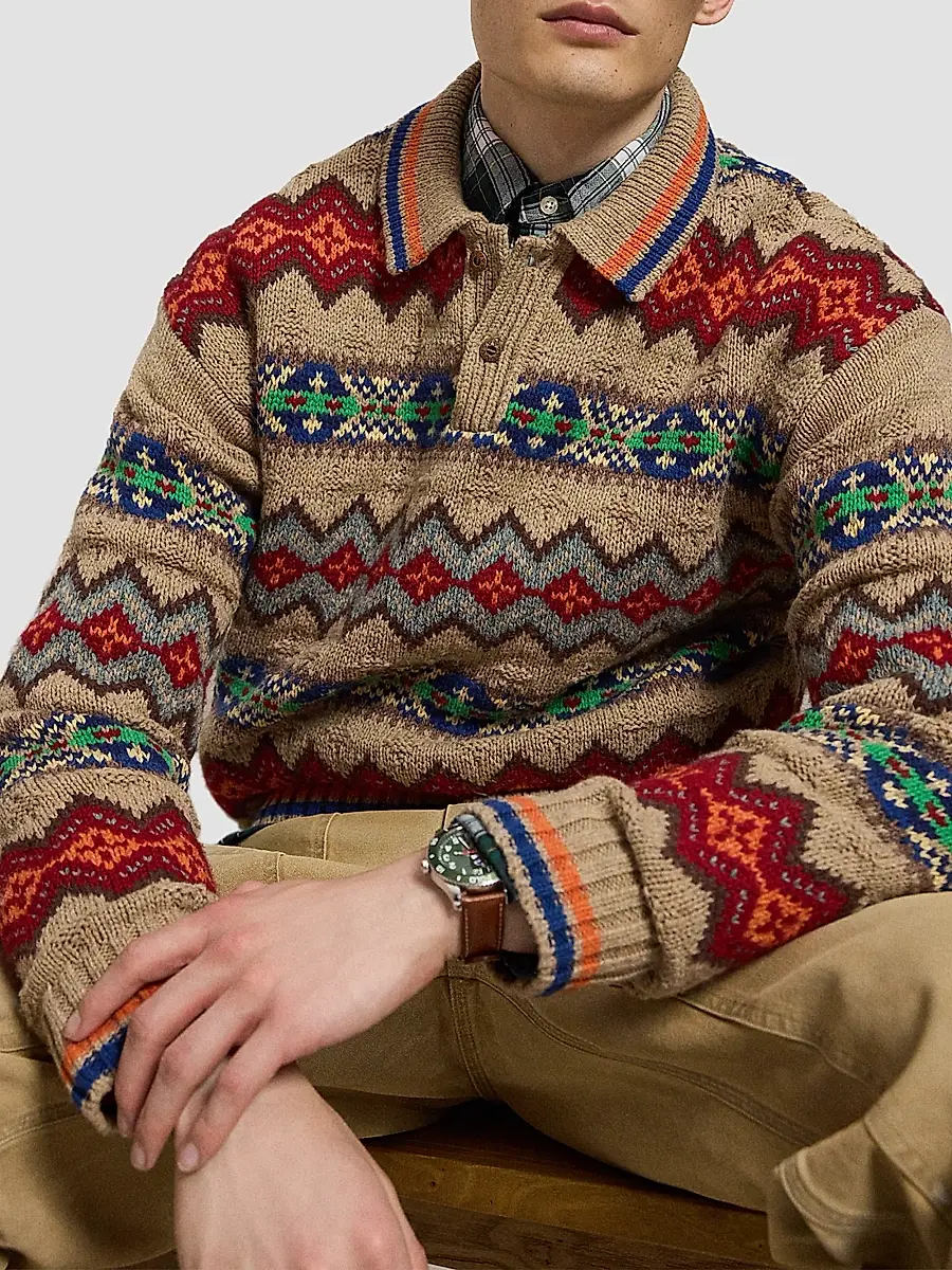 Polo Ralph Lauren Men's Fair Isle Wool-Blend Polo-Collar Sweater | Thumbnail 6 Polo Ralph Lauren Men's Fair Isle Wool-Blend Polo-Collar Sweater | Thumbnail 6