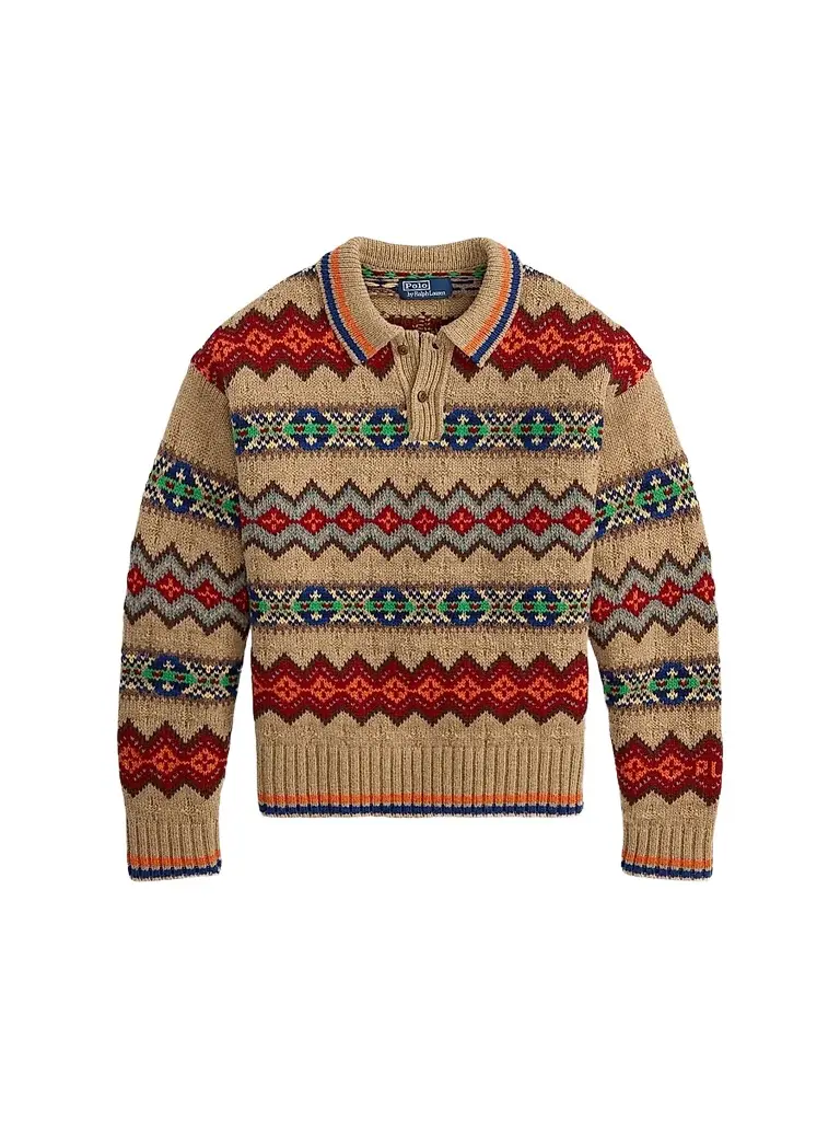 Polo Ralph Lauren Men's Fair Isle Wool-Blend Polo-Collar Sweater