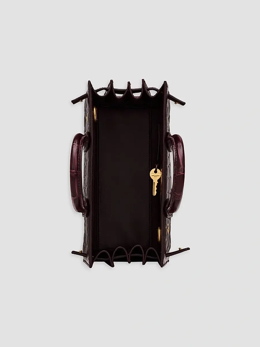 Saint Laurent Women's Sac De Jour in Crocodile-Embossed Leather Nano Top Handle Bag | Thumbnail 3 Saint Laurent Women's Sac De Jour in Crocodile-Embossed Leather Nano Top Handle Bag | Thumbnail 3