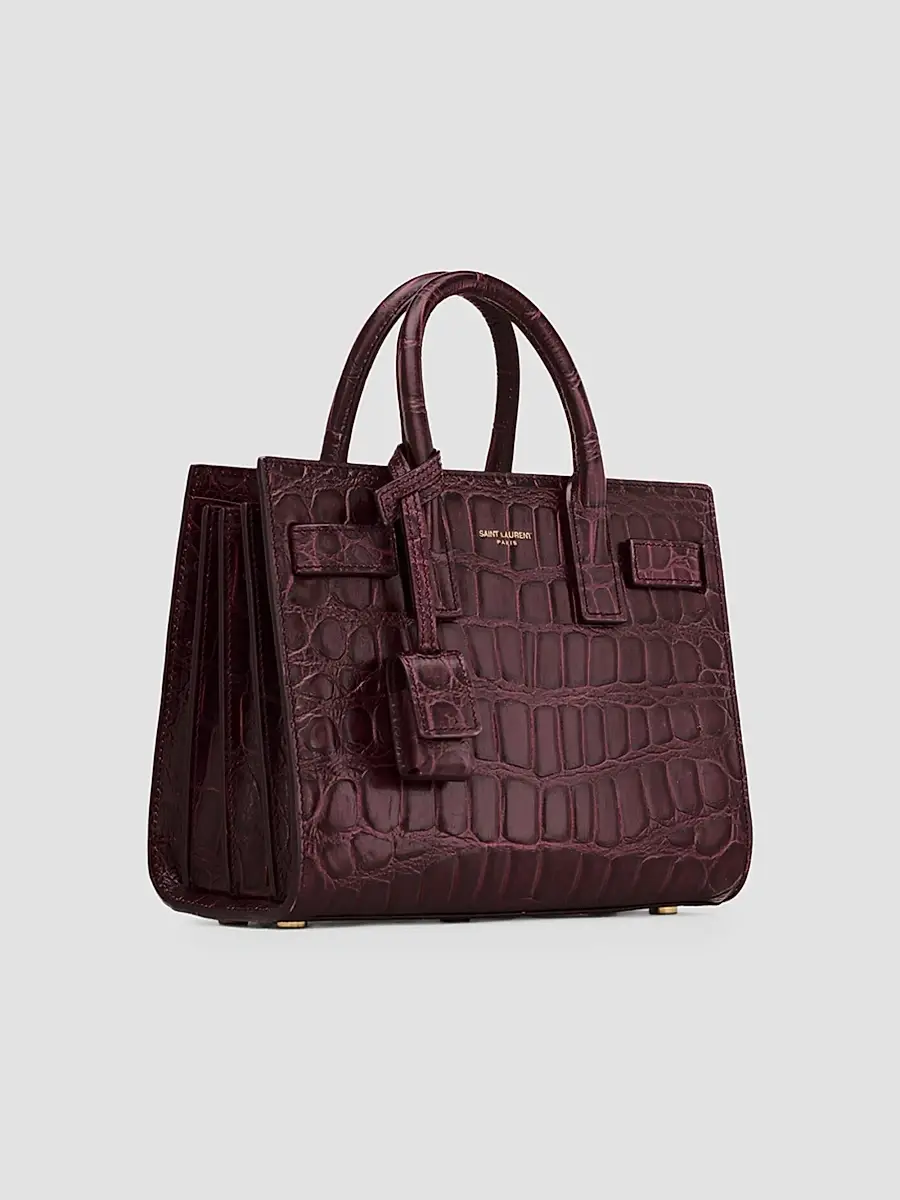 Saint Laurent Women's Sac De Jour in Crocodile-Embossed Leather Nano Top Handle Bag | Thumbnail 5 Saint Laurent Women's Sac De Jour in Crocodile-Embossed Leather Nano Top Handle Bag | Thumbnail 5