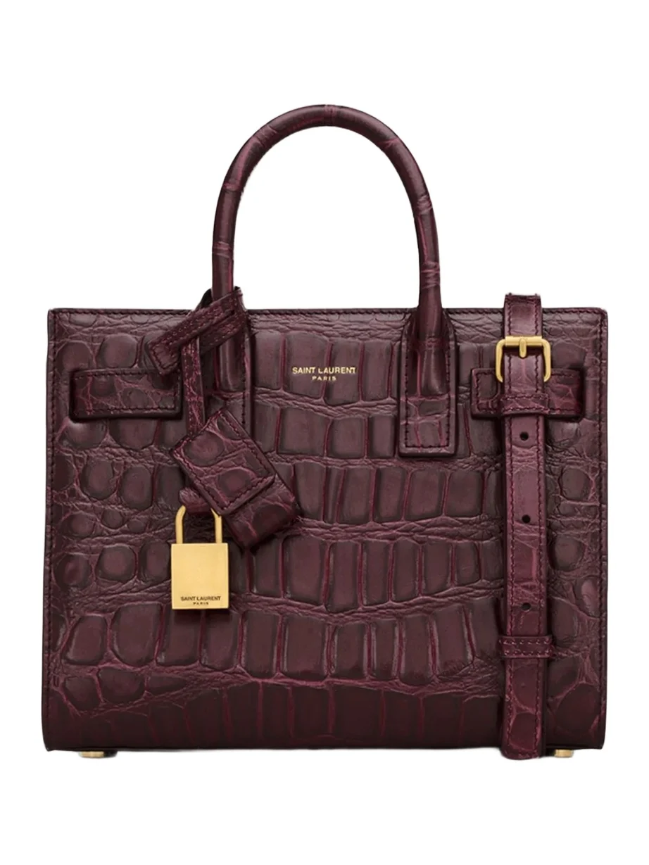 Women's Sac De Jour in Crocodile-Embossed Leather Nano Top Handle Bag Women's Sac De Jour in Crocodile-Embossed Leather Nano Top Handle Bag
