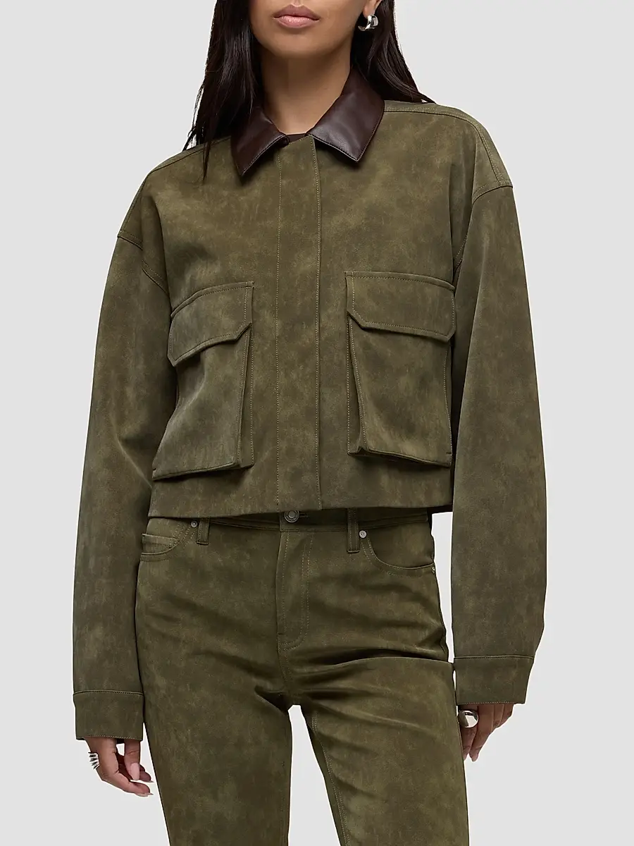 Hudson Jeans Women's Faux Suede Chore Jacket | Thumbnail 4