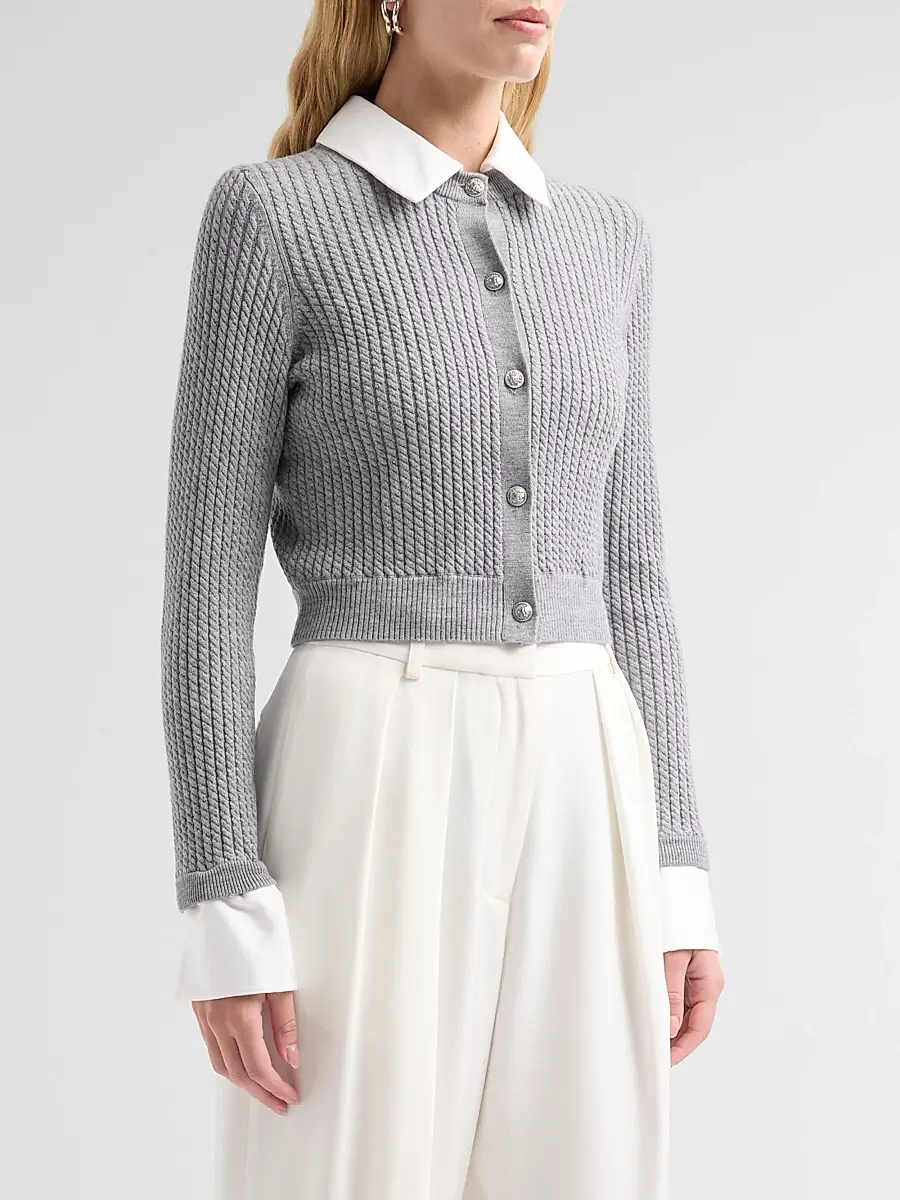 Alice + Olivia Women's Dollie Wool-Blend Cardigan | Thumbnail 4 Alice + Olivia Women's Dollie Wool-Blend Cardigan | Thumbnail 4
