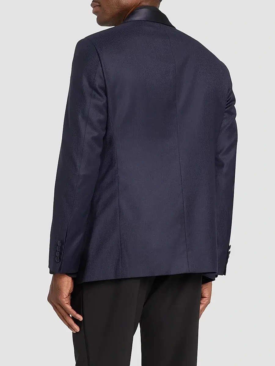 Emporio Armani Men's Textured Wool Dinner Jacket | Thumbnail 3 Emporio Armani Men's Textured Wool Dinner Jacket | Thumbnail 3