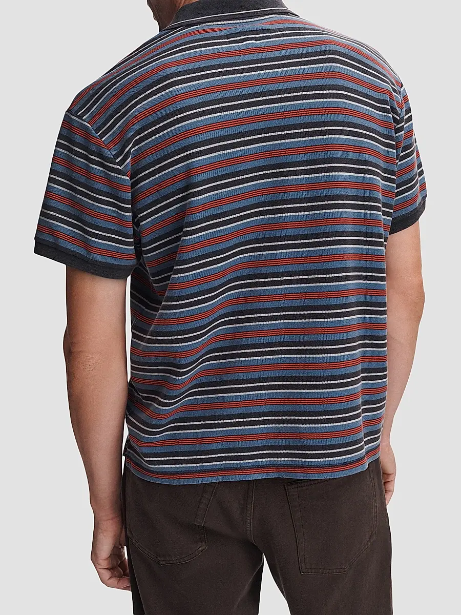 rag & bone Men's Striped Cotton Piqué Polo Shirt | Thumbnail 3 rag & bone Men's Striped Cotton Piqué Polo Shirt | Thumbnail 3