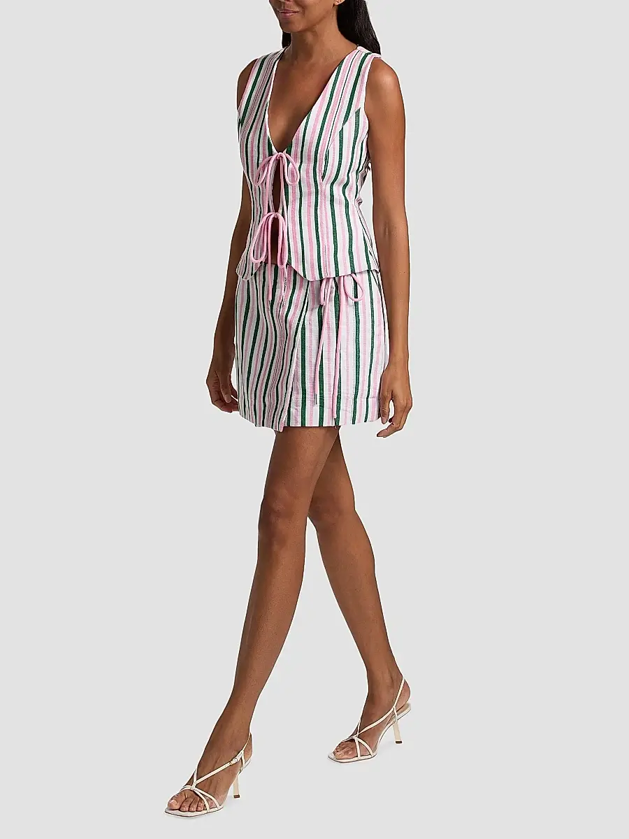 Busayo Women's Lola Striped Miniskirt | Thumbnail 2