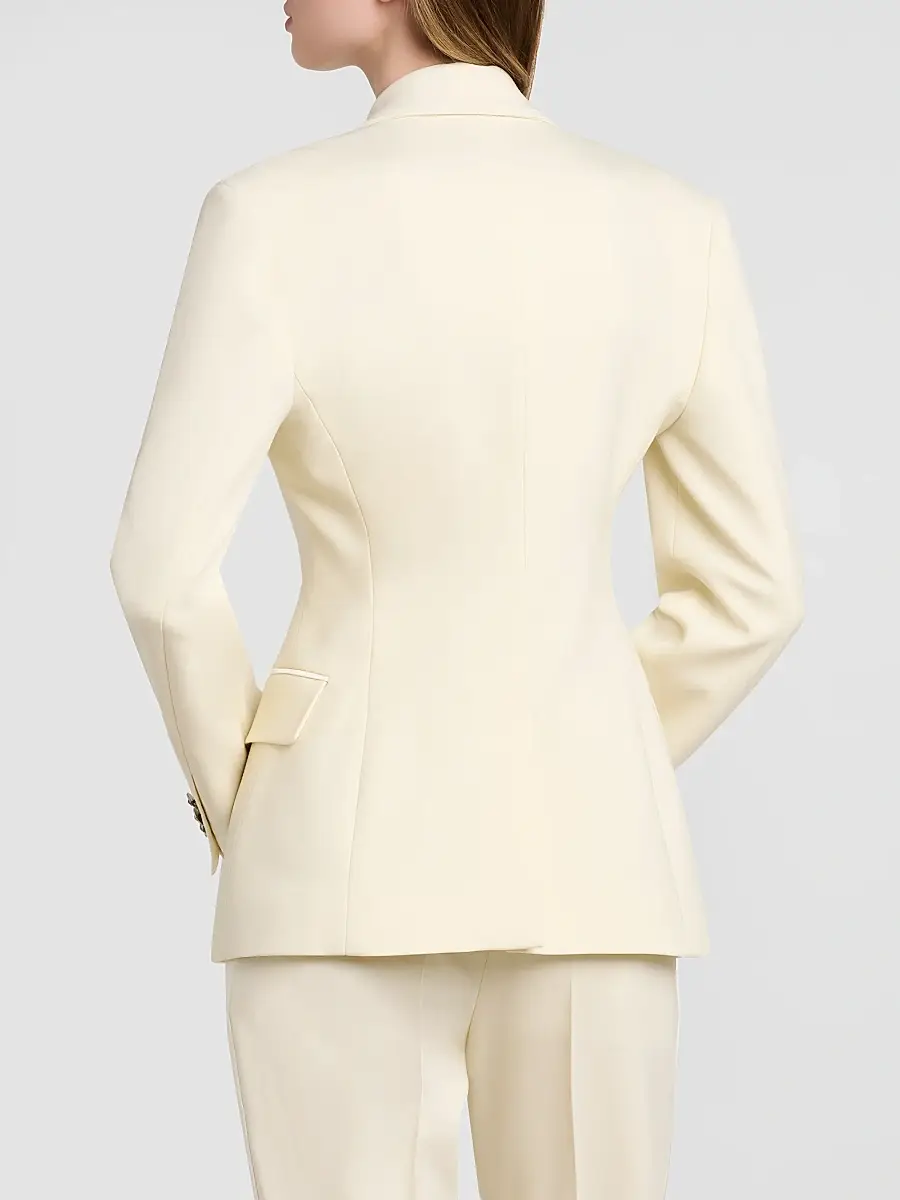 Versace Women's Embroidered Tip Double-Breasted Blazer | Thumbnail 3 Versace Women's Embroidered Tip Double-Breasted Blazer | Thumbnail 3