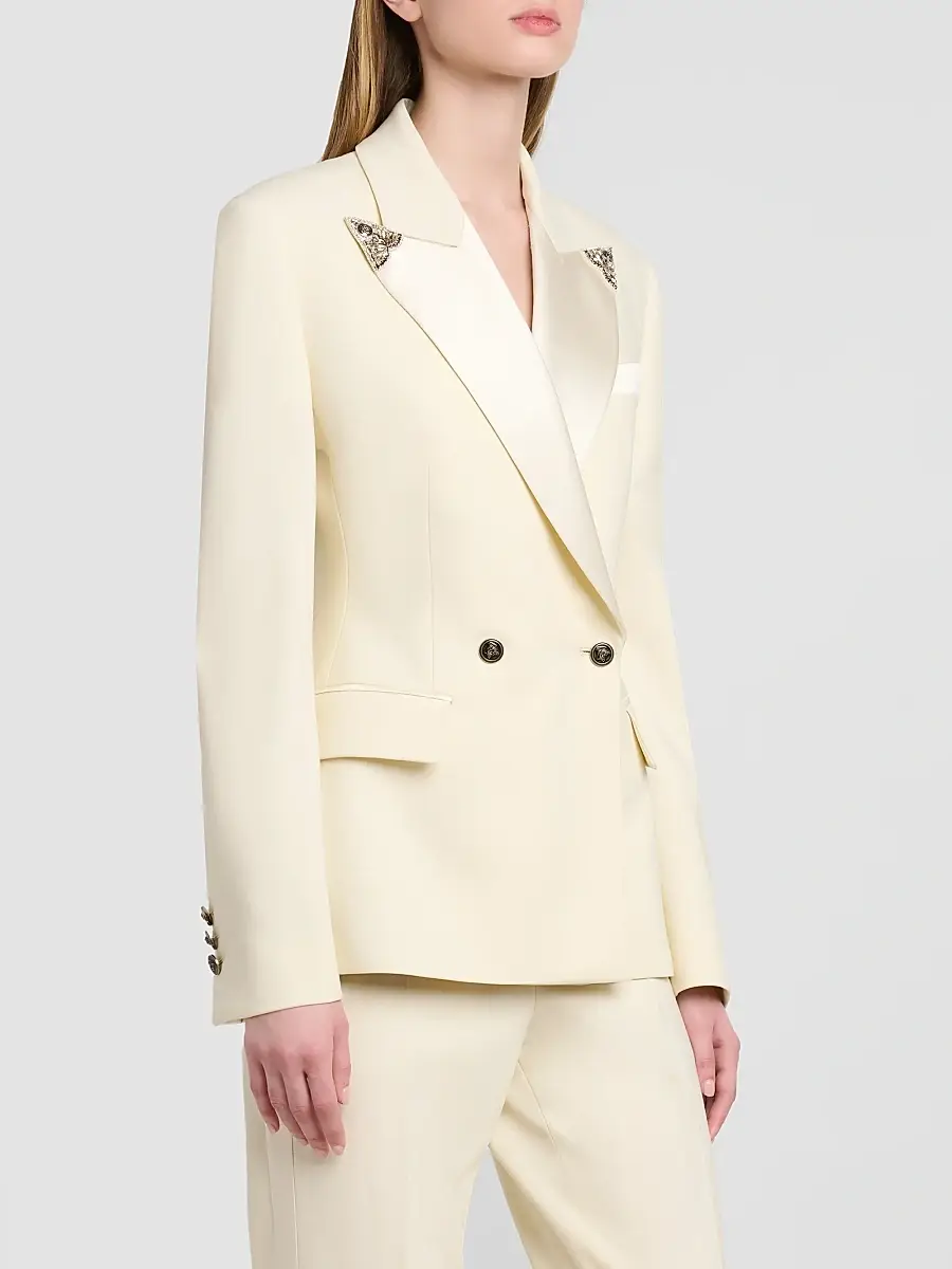 Versace Women's Embroidered Tip Double-Breasted Blazer | Thumbnail 4 Versace Women's Embroidered Tip Double-Breasted Blazer | Thumbnail 4
