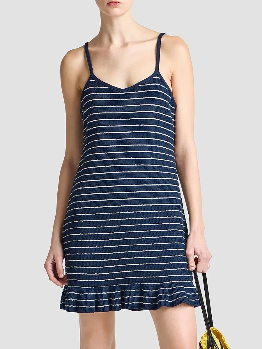 JW Anderson Women's Striped Cotton-Blend A-Line Mini Dress | Thumbnail 2 JW Anderson Women's Striped Cotton-Blend A-Line Mini Dress | Thumbnail 2