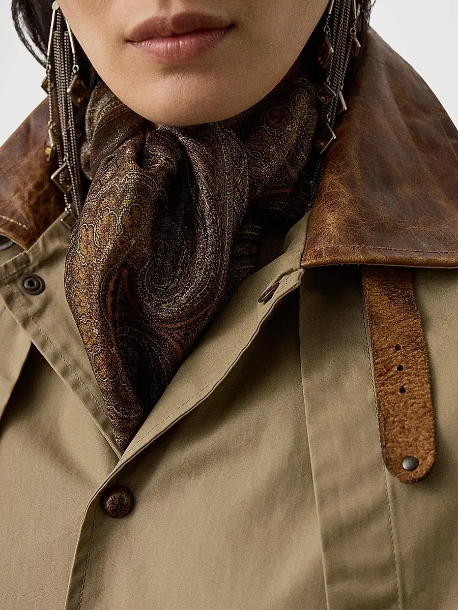 Ralph Lauren Collection Women's Paisley Silk-Blend Square Scarf | Thumbnail 2 Ralph Lauren Collection Women's Paisley Silk-Blend Square Scarf | Thumbnail 2