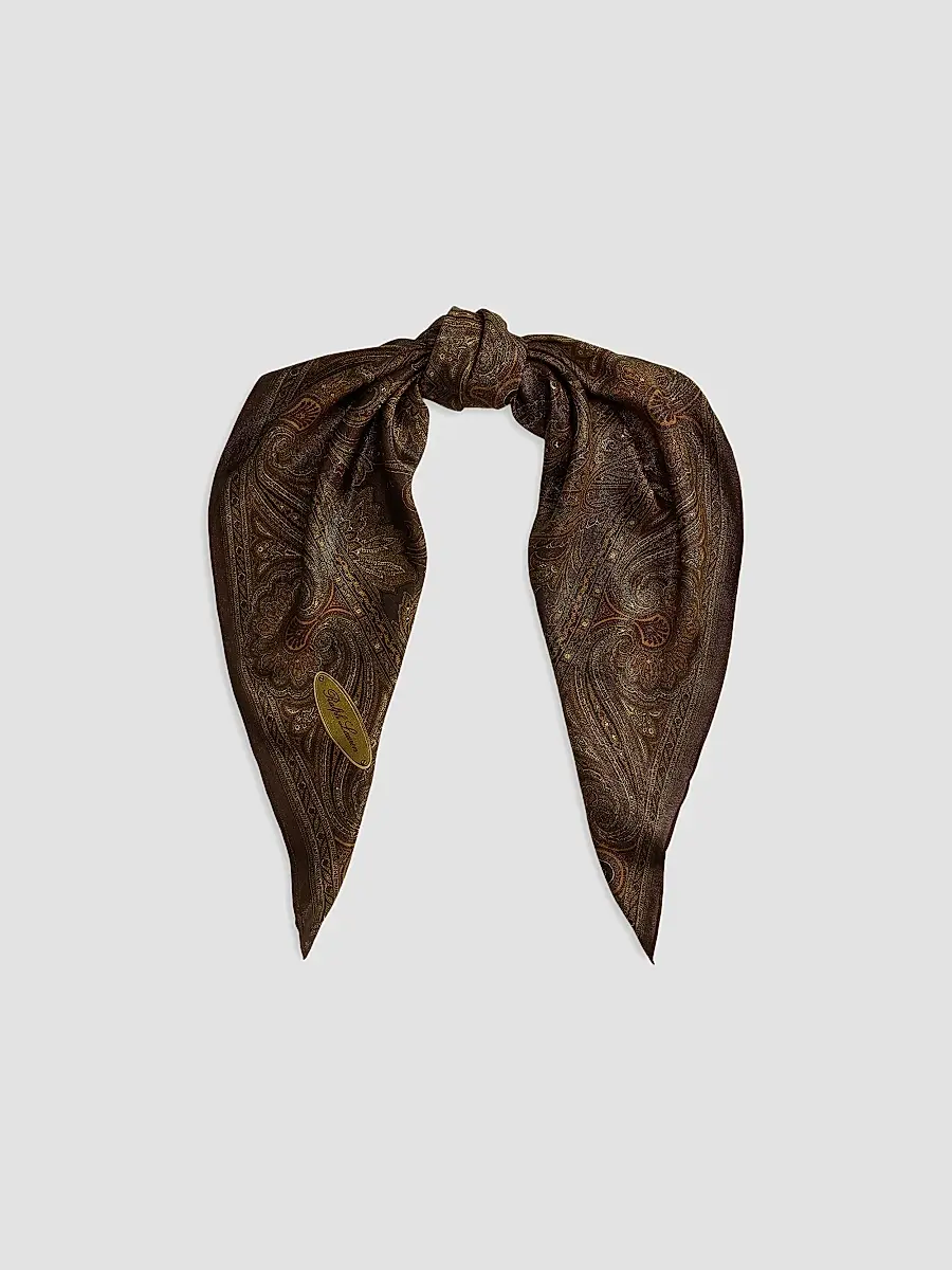 Ralph Lauren Collection Women's Paisley Silk-Blend Square Scarf | Thumbnail 3 Ralph Lauren Collection Women's Paisley Silk-Blend Square Scarf | Thumbnail 3