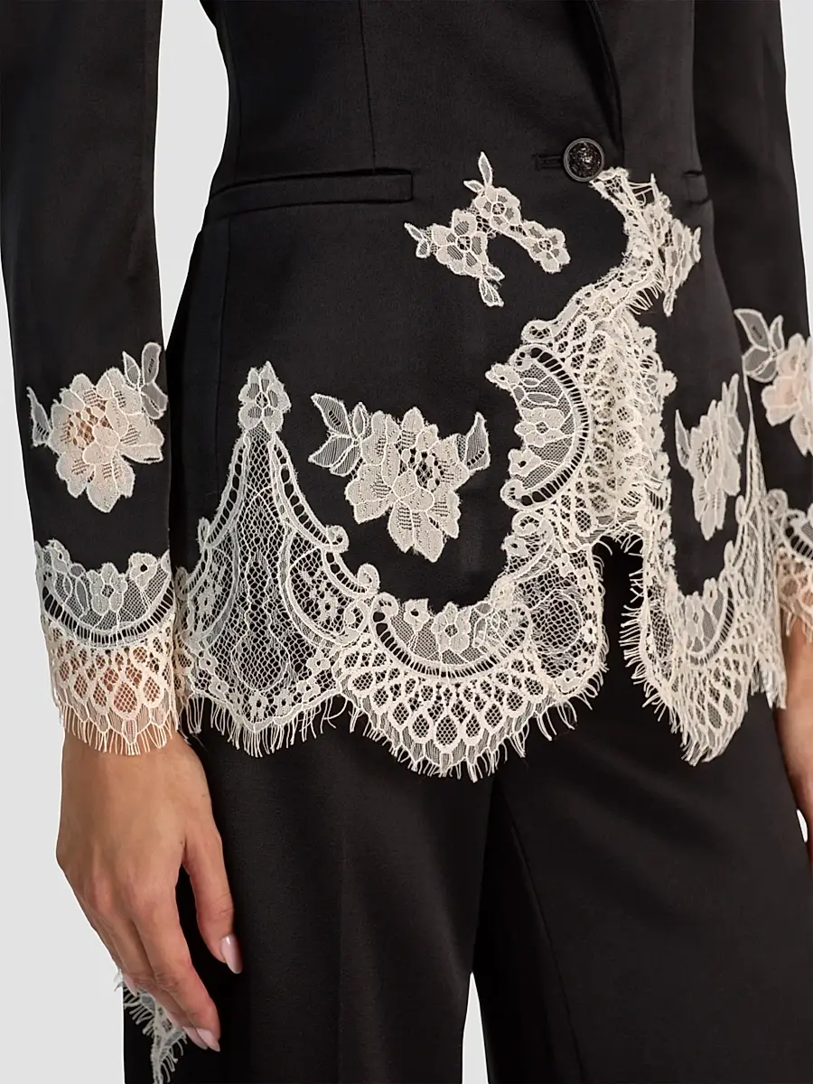 Alice + Olivia Women's Breann Floral-Embroidered Blazer | Thumbnail 4 Alice + Olivia Women's Breann Floral-Embroidered Blazer | Thumbnail 4
