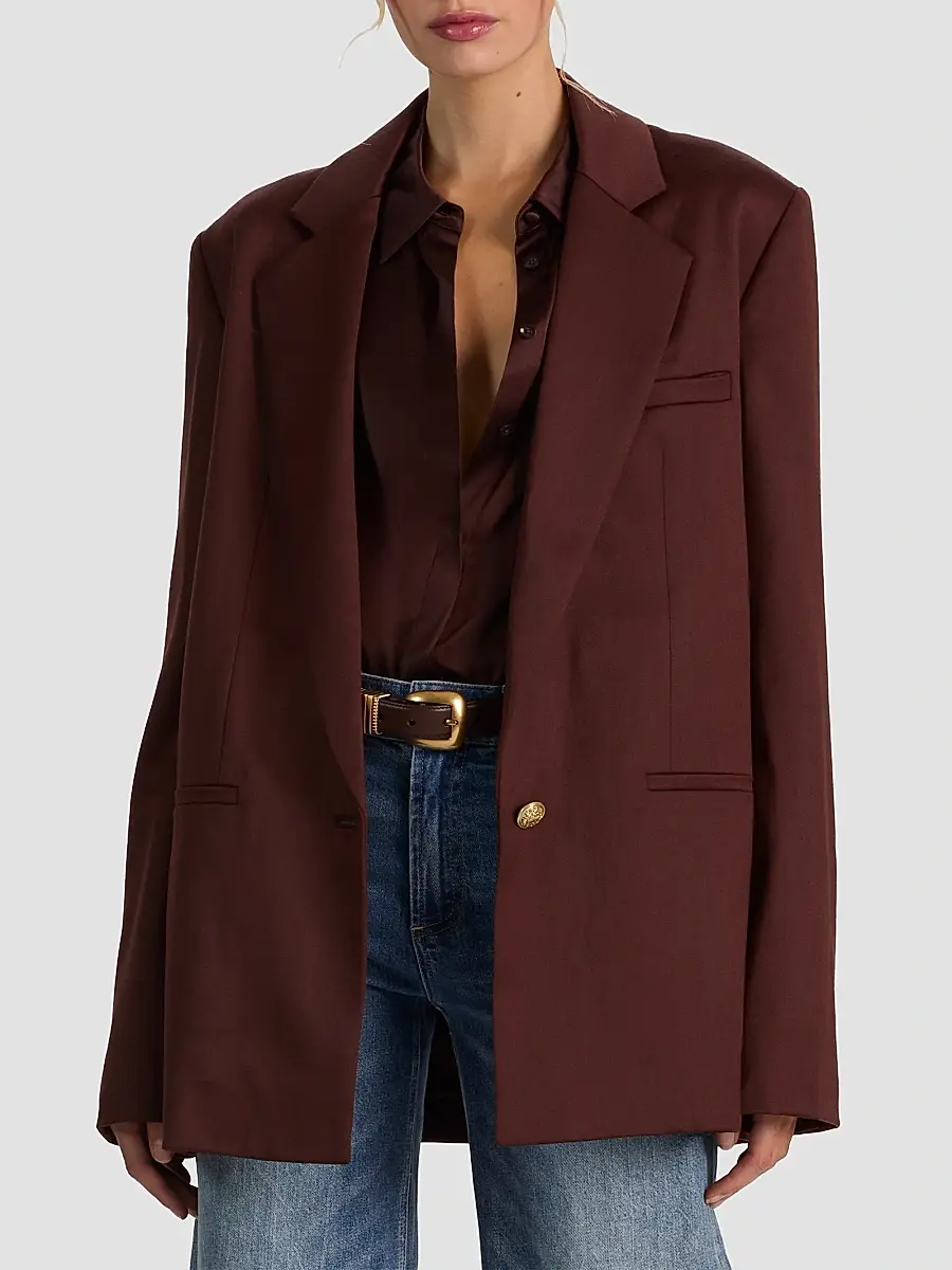 Alice + Olivia Women's Ronan Stretch-Wool Oversized Boxy Blazer | Thumbnail 4 Alice + Olivia Women's Ronan Stretch-Wool Oversized Boxy Blazer | Thumbnail 4