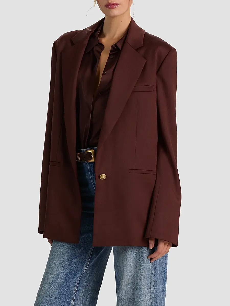 Alice + Olivia Women's Ronan Stretch-Wool Oversized Boxy Blazer | Thumbnail 6 Alice + Olivia Women's Ronan Stretch-Wool Oversized Boxy Blazer | Thumbnail 6