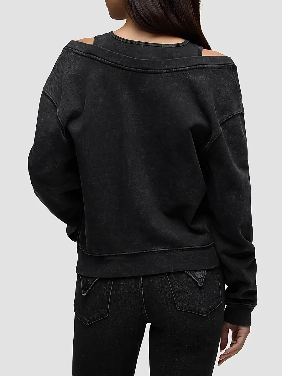 Hudson Jeans Women's Lolo Layered Sweatshirt | Thumbnail 3 Hudson Jeans Women's Lolo Layered Sweatshirt | Thumbnail 3