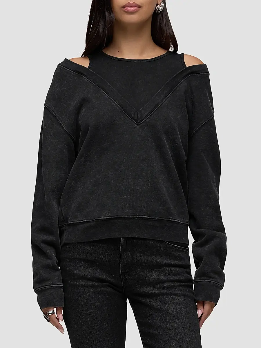 Hudson Jeans Women's Lolo Layered Sweatshirt | Thumbnail 4 Hudson Jeans Women's Lolo Layered Sweatshirt | Thumbnail 4