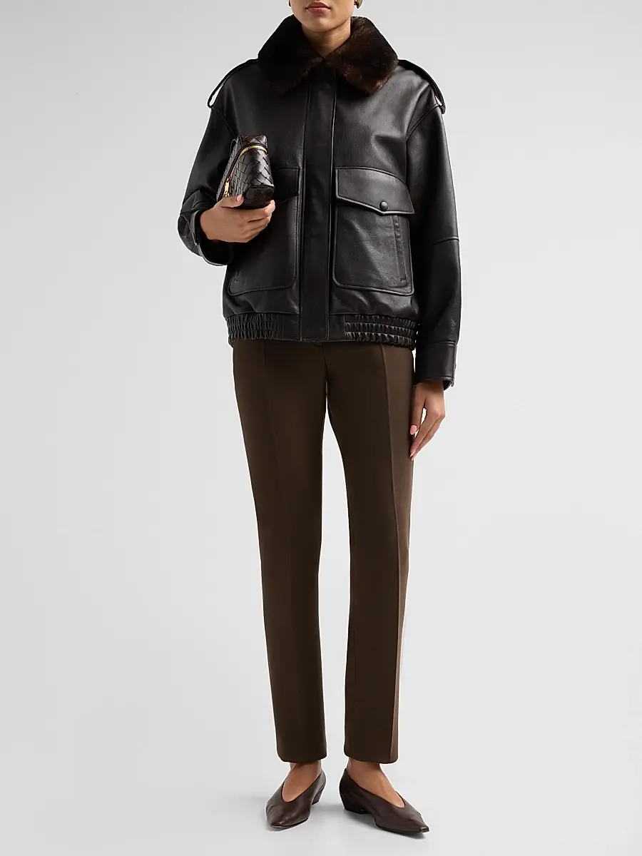 Loulou de Saison Women's Russo Leather Military Jacket | Thumbnail 2 Loulou de Saison Women's Russo Leather Military Jacket | Thumbnail 2