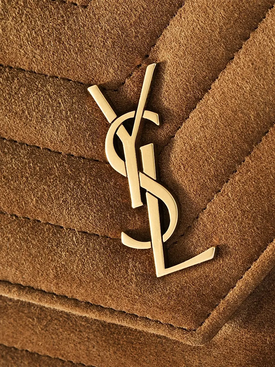 Saint Laurent Women's Cassandre Envelope Chain Wallet in Suede - Caramel Cognac | Thumbnail 6
